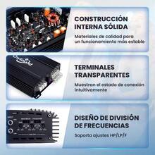 Amplificador de Audio para Auto 4 Canales 1000W, Potencia Máxima, Clase AB, Owsound MX50.4F para Carro, Color Negro - Negro1 - Ver 6