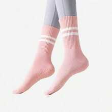Calcetines de yoga a rayas para mujer (1/2/5 pares), calcetines profesionales de media caña para deportes y fitness en interiores, exquisito regalo de Navidad, regalo único de Año Nuevo, regalo del Día de San Valentín para tu novia. - Multicolor - Ver 9