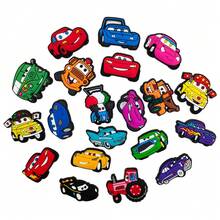 20入汽車系列洞洞鞋飾品、卡通洞洞鞋飾品、沙灘鞋裝飾飾品、可愛卡通洞洞鞋花朵飾品、PVC軟橡膠鞋飾品、DIY鞋花鞋飾花園鞋配件 - 彩色 - 查看 8
