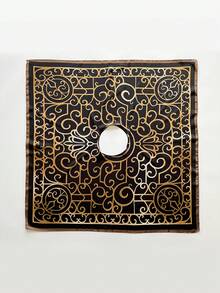 1pc Bohemian Printed Chiffon Scarf, Versatile Beach Cover Up, Fashion Sunscreen Shawl For Daily Wear - Black - View 2