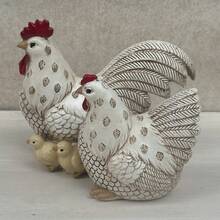 1pc Resin Rooster & Hen Sculpture, Cute Chicken Art Decor, Home & Outdoor Tabletop Decoration, Garden Lawn & Patio Statue, Thanksgiving Decor, No Electricity Needed, Animal Themed - A - View 10