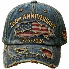 3D Embroidered American 250th Anniversary Casual Hat, Patriotic 1776-2026 Hat, Commemorative Of Traditional American Headwear, And Veterans Adjustable Headcircumference High Quality Embroidered Baseball Hat - 1pc - 查看 2