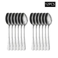 4/6/8/12件套不锈钢餐具套装，适用于餐厅、酒店、家庭厨房、聚会、野餐，可用洗碗机清洗。 - 銀色 - 查看 11