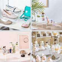1/3/5个装现代亚克力U型展示架 - 坚固耐用，易于搬运，无需组装，这款透明桌面收纳架非常适合摆放小雕像、香水、化妆品和珠宝，也可作为立式置物架使用。 - 彩色 - 查看 5