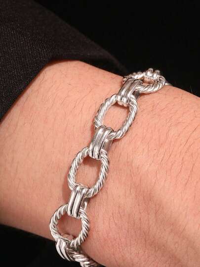 Pulsera chapada en oro macizo de acero inoxidable 316L para mujeres y hombres, cadena de muñeca impermeable, brazalete ovalado minimalista