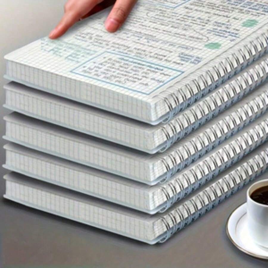 80-160 Pages A5 Grid Notebook, Made Of Thick Paper, Beautiful A5 Spiral Notebook Suitable For Office, Note-Taking, Sketching, Drafting, Agenda, Drawing And Writing, Suitable For 8 Households
