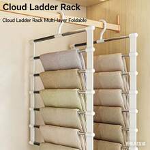 New Folding Pants Hanger, Multi-Functional Seamless Wardrobe Pants Rack, Clothes Storage Organizer - View 2