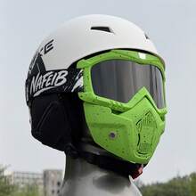 Motorcycle Riding Mask, Snow Goggles, Helmet Visor, Detachable, Unisex, , Wind And Sand Protection Helmet Face Shield - 黑灰(不含頭盔-單面罩) - 查看 9