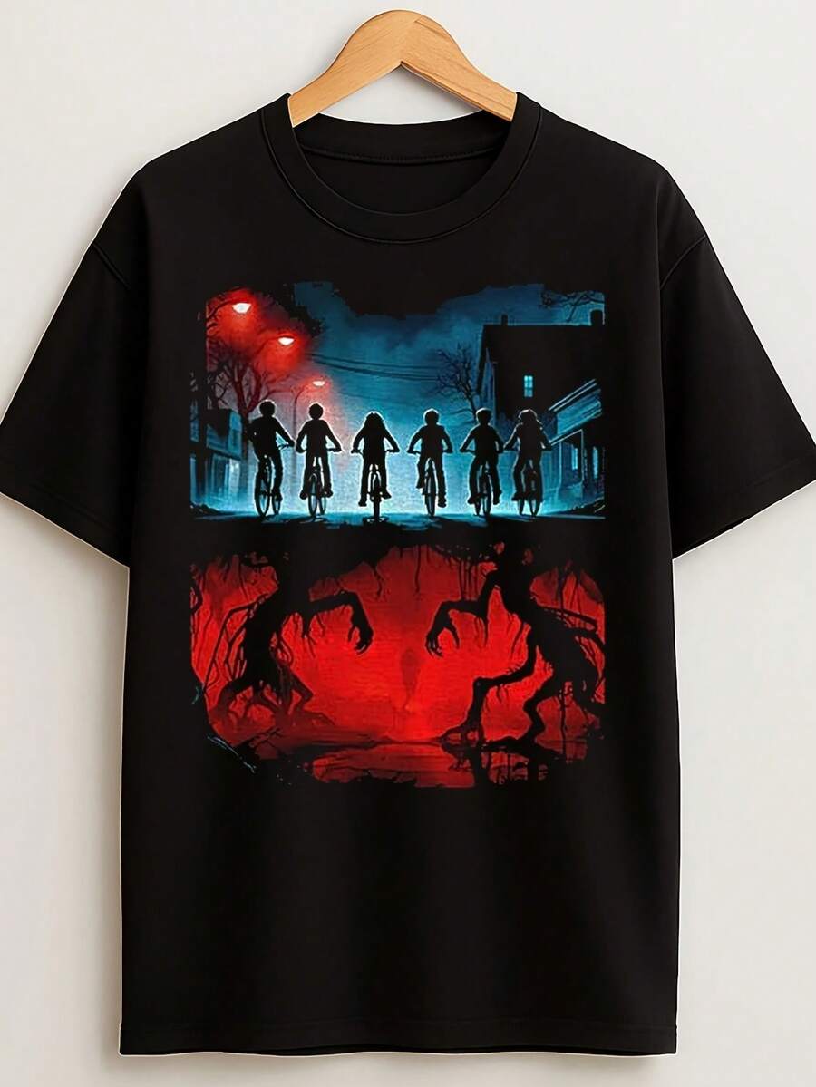 Camiseta unisex de algodón puro, vintage, clásica, reversible, para montar, extranjera, no mientas, ajuste cómodo, ropa inspirada en la cultura popular, diseño elegante, material duradero, top estampado, adecuada para entusiastas del streetwear, amantes de la ropa casual, fácil de mantener, camiseta estampada, ideal para amantes del estilo callejero, bienvenido a comprar.,, top de primavera, ropa de verano para mujer, ropa de verano para mujer, top para mujer, camiseta para mujer, y2k, maija,, collar, vestido para mujer, camiseta blanca, top nourris cachorro hoy, vestido de playa, mono, vestido de verano para mujer, vestido largo, vestido de noche, , cazadores de demonios, pantalones de verano, traje de verano para adolescentes, traje para hombre, ropa para hombre, seis siete, kamis para hombre CH8X - Negro - Ver 1
