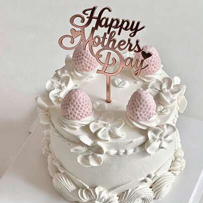 1/4/8 chiếc - Đồ trang trí bánh kem Ngày của Mẹ, Đồ trang trí bánh cupcake bằng acrylic "Chúc mừng Ngày của Mẹ" cho tiệc sinh nhật.