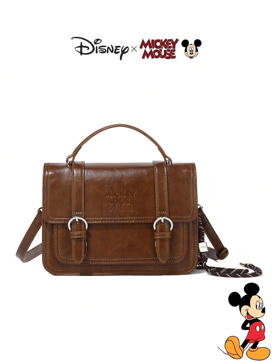 Disney 米奇主题复古风多功能单肩包/斜挎包，学院风或韩版设计，是送给女性的理想生日礼物。