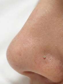 12pcs/Pack 925 Sterling Silver 1.5mm Clear Crystal Nose Studs, Nose Piercing Jewelry - Yellow Gold - View 1
