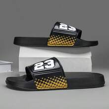 2026 Primavera/Verano Nuevas Pantuflas de Suela Blanda para Hombres, Talla 36-48, Antideslizantes y Resistentes al Desgaste, Suela Ligera y Elástica de EVA, Chanclas Casuales para Interiores, Sandalias de Playa para Exteriores - E-Negro - Ver 3