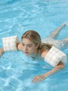 1 Peça Braçadeira Inflável de PVC Xadrez Retrô, Adequada para Crianças, Adolescentes e Adultos, Braçadeiras de Piscina, Bóias Infláveis de Natação, Mangas Flutuantes, Adequadas para Nadadores Iniciantes, Mangas Infláveis de Natação - Multicolorido - Visão 3