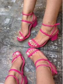 Women Heeled Sandals - 玫紅色 - 查看 4
