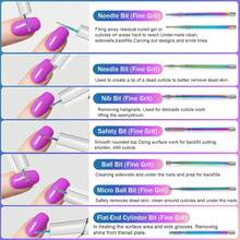 Bộ 25 mũi khoan móng tay, mũi khoan móng tay hợp kim cứng vonfram gốm kim cương 3/32", thích hợp cho việc đánh bóng gel acrylic, loại bỏ lớp biểu bì, làm móng tay và móng chân. - Màu be - Xem 3