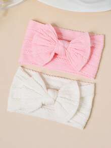 2/5pcs Baby & Toddler Soft Cute Nylon Bow Headbands, Candy Color Hair Accessories For Spring/Summer, Suitable For Daily Wear - Multicolor - View 5