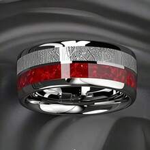 1 Buah Cincin Elegan Stainless Steel Ungu-Hijau Berkilau, Desain Bunga Dua Warna, Unisex, Cocok Untuk Perjalanan Sehari-hari / Cincin Pasangan Serbaguna. - Sutra perak dengan dasar merah - View 18