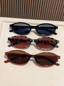 3 cặp kính gọng oval Y2K, kính thời trang unisex phù hợp cho chụp ảnh, lái xe, đi biển mùa hè, hoạt động ngoài trời, du lịch. Gọng kính ngoại cỡ, kiểu dáng giản dị, phù hợp với nhiều trang phục, mùa tựu trường. - Nhiều màu - Xem 1