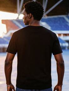 EVRINFINITE Camiseta de manga corta con cuello redondo y estampado de esqueleto para hombre, versátil para el verano, estilo de los años 2000, jersey de fútbol de verano - Negro - Ver 2
