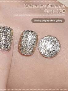 Baosman 闪光凝胶指甲油，LED UV 凝胶，带全息闪光效果，可卸除，持久耐用，适合在家和美甲沙龙 DIY 闪光美甲 - 彩色 - 查看 14