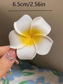 4pcs Women's Flower-Shaped Plumeria Lightweight Plastic Hair Clips Fashion Versatile Fairy Cute Elegant Temperament High-End Side Clip Hair Claw Hair Accessories Suitable For Daily Outings Casual Parties Commuting Vacations Hair Styling Updos Face Washing Makeup Matching Clothes Use Jewelry Headwear Accessories Claw Clip,Summer,Holiday,Travel,Festival,Birthday - Multicolor - View 2
