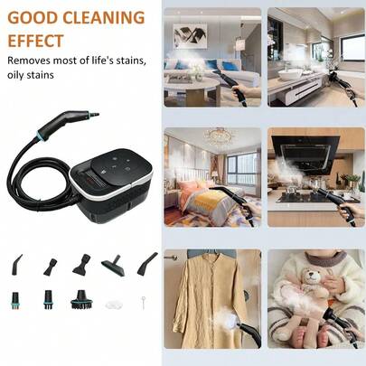 8-In-1 Handheld Steam Cleaner | High-Pressure Steam Engine, Large Water Tank, Suitable For Home Use, Hardwood Floors, Indoor Decor, Kitchen, Bathroom, Floors, Grease Cleaning