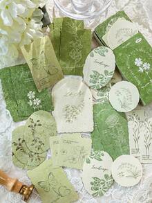 1 caja de 30 piezas de notas con pegatinas en relieve, pegatinas decorativas creativas y retro, material de manualidades para decoración DIY, scrapbooking, regalo de vacaciones, suministros escolares personalizados para scrapbooking - Estilo 1 - Ver 1