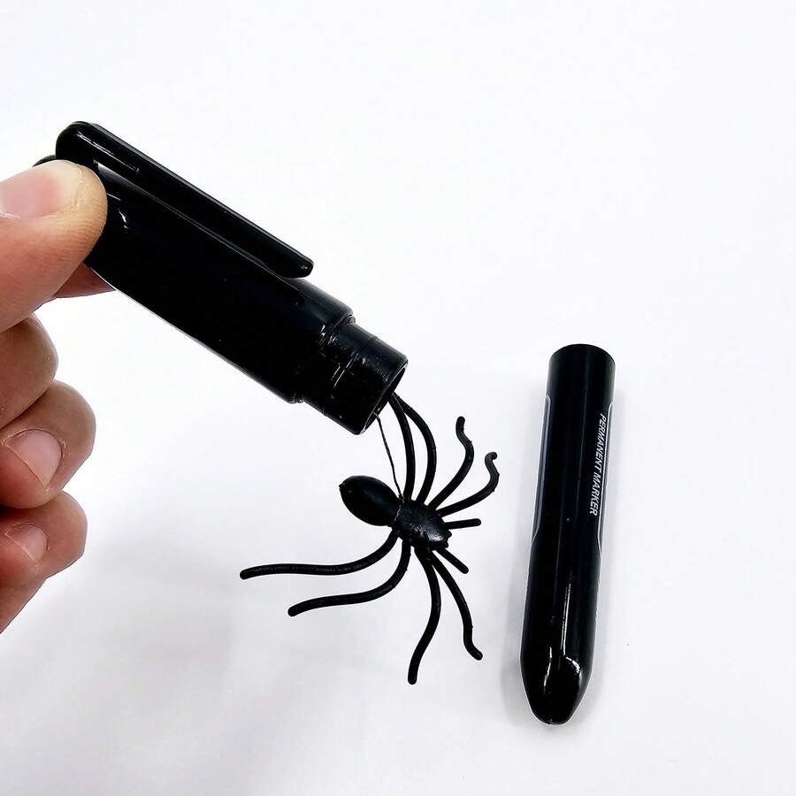 1pc Spider Pen Disguised As A Marker, Can Spray Spider, Suitable For Office And Home Party Performance (No Writing Function). Prank Spider Pen, Prank Toy, Scary Pen, KingMagic Magic Prop - Multicolor - View 1