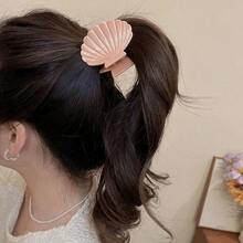 1pc Acrylic Crinkle Shell Fashion Minimalist Hair Claw (Hair Claw) Summer Hair Accessories Beach Claw Clips Vacay Hair Clips - Màu vàng - Một kích cỡ - Xem 5