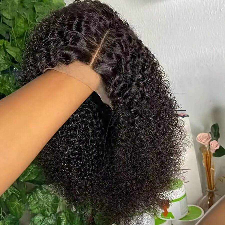 8-22Inch Curly HD Lace Wear And Go Glueless Wigs Human Hair 200% Density Pre Plucked Pre Cut 13x4 HD Deep Wave Lace Closure Wigs Human Hair For Women 5x5 Glueless Human Hair Wig Wear To Go Natural Black - SNatural - 查看 1