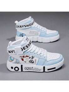1 Pair Men's Casual Sneakers, Personalized Graffiti Design Shoes For Teenagers - White - View 4