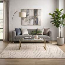 Tokyo Non-Slip Rug With High Relief Geometric Pattern For Living Room/Bedroom, 1.40m X 2.00m Or 2.00m X 2.40m - 淺米色 - 查看 3