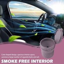 Car Silicone Ashtray, Drop - Proof Non - Breakable Smokeless Car Ashtrays Cup Holder Smell Proof With Separate Design, Portable Ashtrays With Lid As Trash Can Purple - Purple - View 6