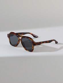1pc Women's Leopard Print Double-Bridge Fashion Glasses, Suitable For Vacation Outfits, Beach, Music Festivals, Casual Outings, Summer Accessories, Holidays, Family Trips, Street Style, Sports, Parties, Outdoor Activities, Summer Beach Vacations, Outdoor Travels - Multicolor - View 14