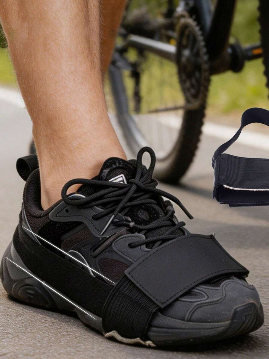 1 chiếc bọc giày thể thao đạp xe, chất liệu da PU, chống thấm nước, chống mài mòn, phù hợp với mọi loại giày. - màu đen - Xem 1