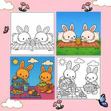 This Coloring Book Contains 22 Pages Of Spring Picnic And Easter Themed Coloring Pages, Easy To Learn, Suitable As A Holiday Gift - Single Piece - View 3