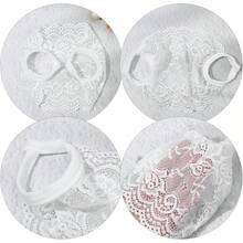 Grevosea 2 Pack Lace Face Masks, Breathable Mesh Half Face Cover Mesh Hollow Faces Shield Mask Protection For Women Pink Grey - 粉紅色+灰色 - 查看 4