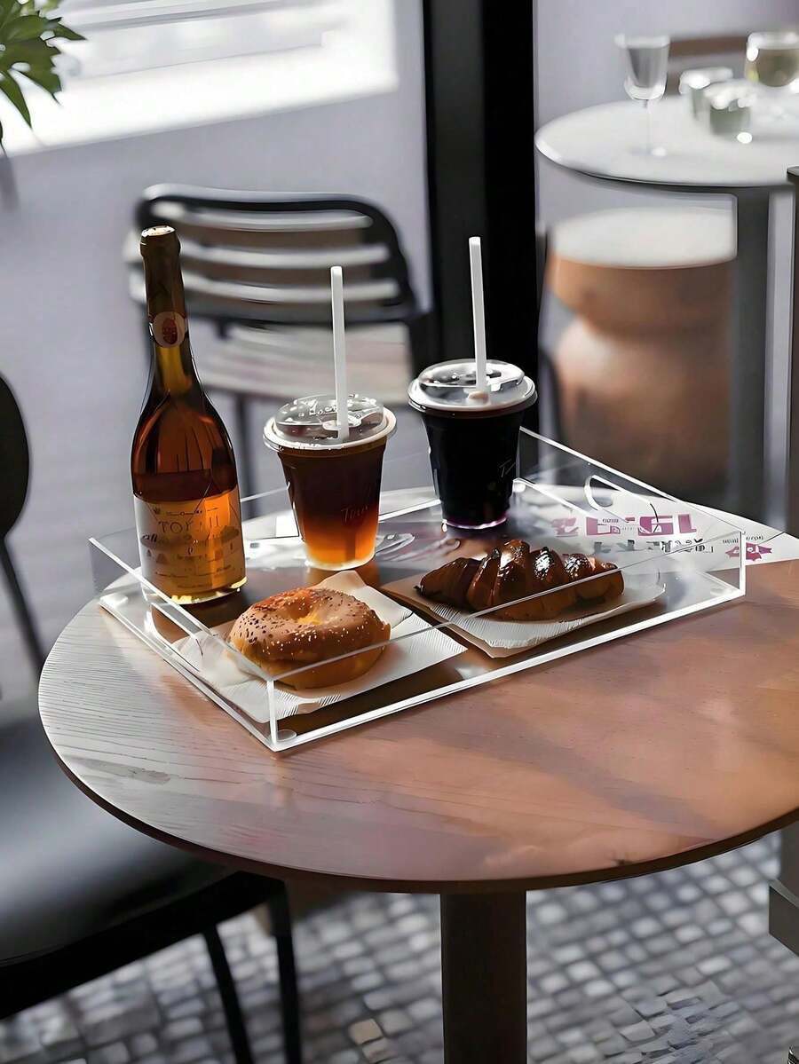 1 chiếc đĩa đựng trái cây bằng acrylic trong suốt cao cấp, khay đựng đồ dùng trong khách sạn và gia đình, hộp đựng mỹ phẩm bằng acrylic. - Trong sáng - Xem 1