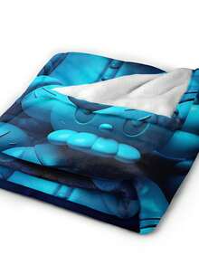 Kawss Kawaii Kaw Blanket Luxury Anime Flannel Blanket - Ultra Soft Cartoon Print, The Perfect Gift For Any Occasion, Christmas, Birthday, For Home, Camping & Travel Use - 黑色 - 查看 6