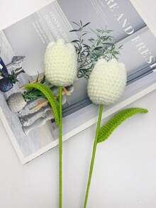 1pc/5pcs Crochet Tulip Bouquet And Durable Handmade Artificial Everlasting Flower Bouquet, Fade-Resistant, Lifelike, Suitable For Wedding Planning, Home Decor, Graduation Gifts, DIY Crafters, Mother's Day, Teacher's Day, Birthday, Valentine's Day Gifts And Party Decorations, Best Ideal Choice - Multicolor - View 10