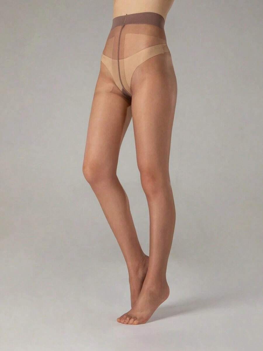 1pc Women's 10D Ultra Thin T-Crotch Pantyhose Skinny Tights - 膚色 - 查看 1