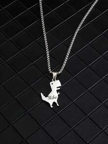 Dây chuyền mặt hình khủng long khắc logo chữ theo yêu cầu, dây chuyền phong cách đường phố unisex, dây chuyền mặt hình khủng long hoạt hình dễ thương, phụ kiện dây chuyền dài tối giản cá nhân hóa, dây chuyền mặt hình khủng long dài phong cách hip-hop đường phố dành cho cặp đôi. - Nhiều màu - Xem 5