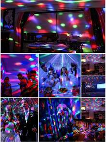 Lampu Bola Disko Mini USB, Lampu Suasana LED Multi-Warna, Lampu Dinding, Lampu Strobo, Pasang dan Mainkan, Cocok untuk Kolam Renang, Klub, Karaoke, Paskah, Hari Valentine, Ulang Tahun, Pesta dan Acara Meriah Lainnya (Tanpa Remote Control) - cahaya polikromatik - View 8