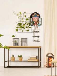 1pc Fairy Tree Hanging Rack With Ladder, Garden Decor - Curious Fairy Sculpture Tree Decor Resin Angel Figurine Wall Hanging Decoration Window Sill Garden Gift - C - View 7