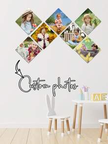 1 pieza/2pcs/3pcs/4pcs/5pcs/6pcs/8pcs/9pcs/10pcs Tablero de plástico PVC personalizado estilo vintage con impresión de fotos en forma de hexágono/diamante, 4 opciones de filtro disponibles. Perfecto para sala de estar, dormitorio, oficina, boda, apertura escolar, graduación y recuerdos de viaje - Marco de fotos de moda y arte de pared de recuerdos, fácil de instalar - Sin necesidad de energía. Regalo creativo único, recuerdo de decoración interior. - Bronce - Ver 5