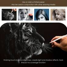 3支/套 白色素描炭笔，专业素描高光白色木炭铅笔，适用于艺术家绘画、素描、晕染，返校季必备，学习用品 - 套裝 - 查看 2