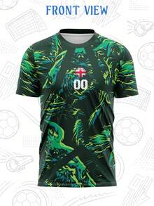 2026 Coupe du Monde Nouveau T-shirt de football pour hommes, personnalisable avec nom, numéro, logo, équipe ou sponsor, col rond, manches courtes, Angleterre, maillot de football de match, chemise d'entraînement sportif, tissu respirant et séchage rapide, convient pour match d'équipe, entraînement, sport, tenue décontractée, encouragement au stade, cadeau de vacances, saison de football printemps/été à la mode - Multicolore - Voir 2