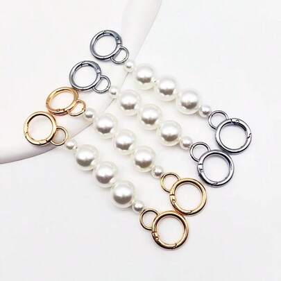 2pcs Faux Pearl Shoulder Strap Extender, Women's Handbag Accessories, Crossbody Bag Strap Extender, Replacement Chain Expander, Suitable For Underarm Wallet Purse Clutch DIY Bag Making (Gold), DIY Wallet Making
