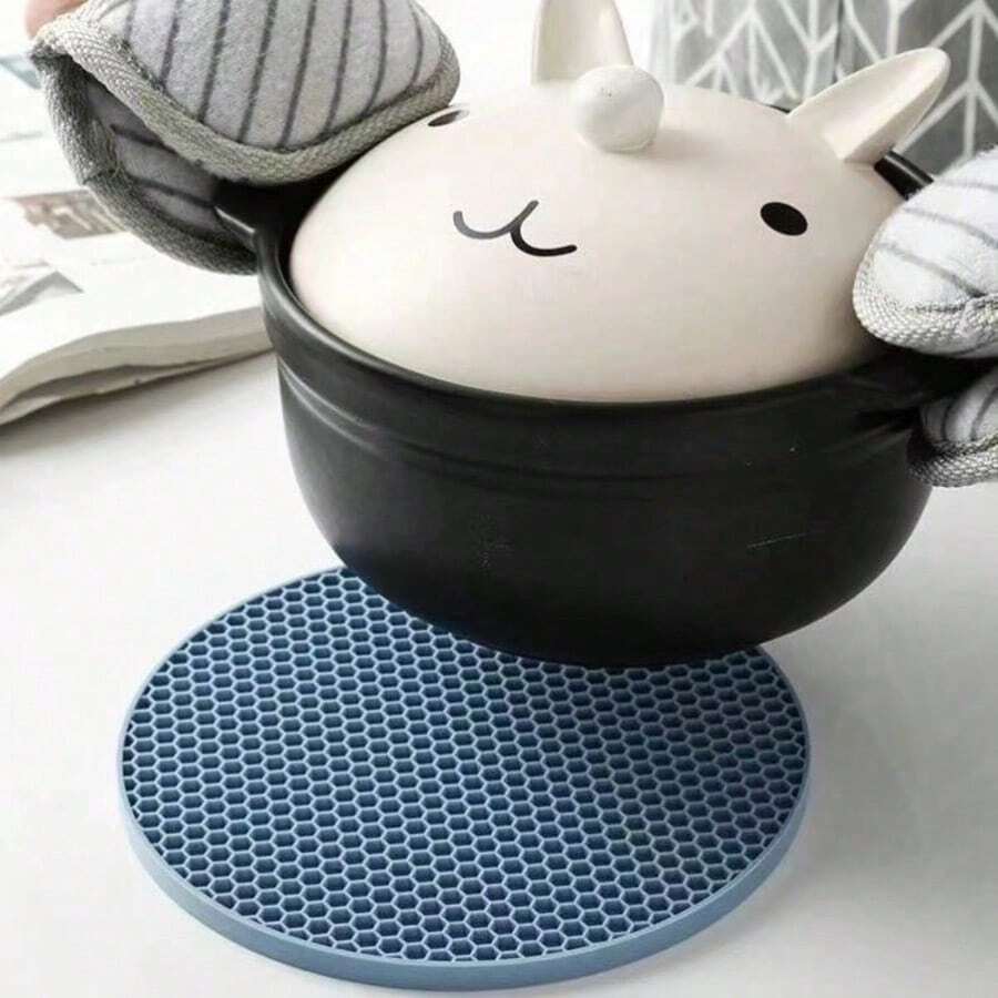 Bộ 2/4/6/8 miếng lót silicon hình tổ ong cách nhiệt, dùng làm miếng lót nồi chịu nhiệt, đế lót cốc, miếng lót bát, thảm chống bỏng chống trượt, tấm lót chén đĩa, chịu nhiệt. - Nhiều màu - Xem 1
